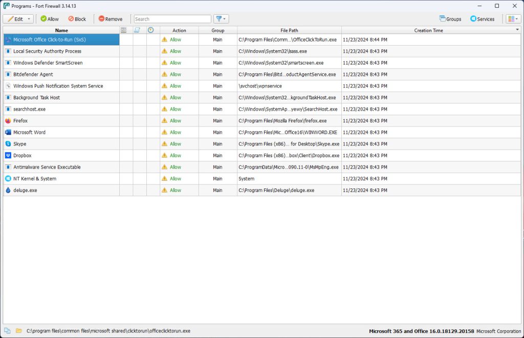 Fort Firewall rule manager for blocking app internet access