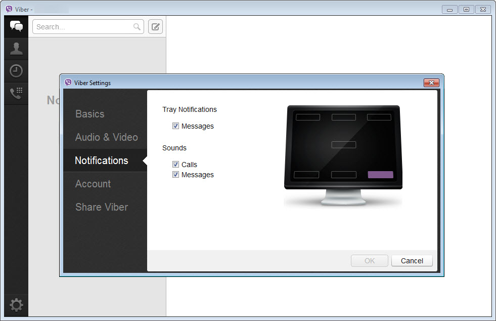 Viber Windows showing an active voice call window with contact details