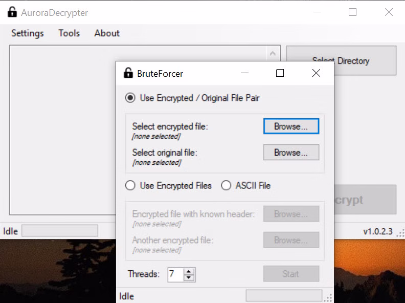 Running AuroraDecrypter in Safe Mode on a Windows laptop