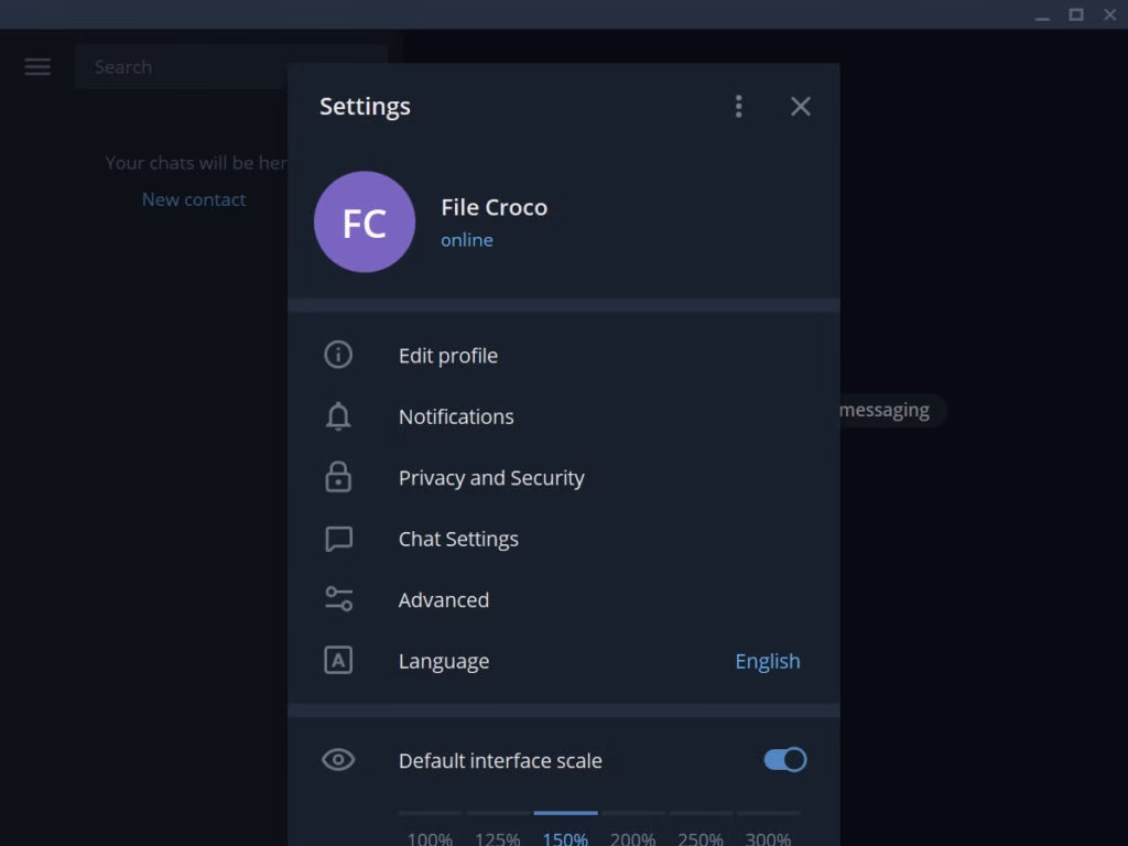 Telegram Desktop group chat
