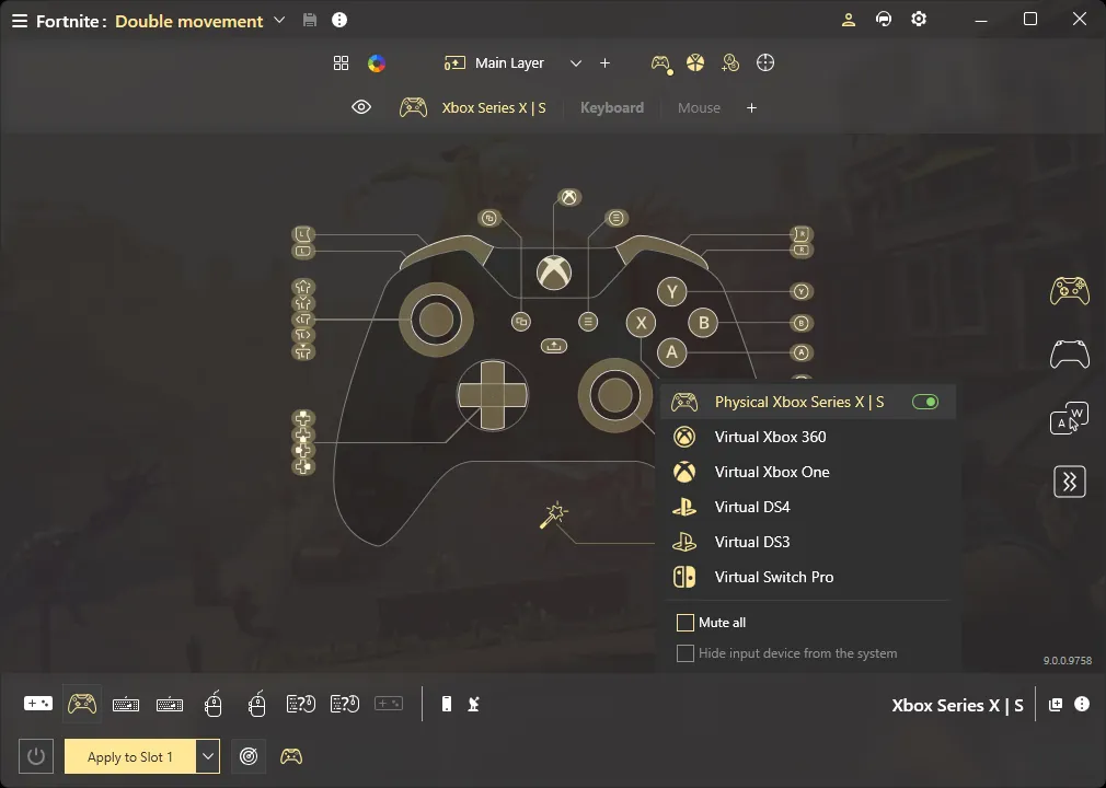 reWASD interface showing main dashboard