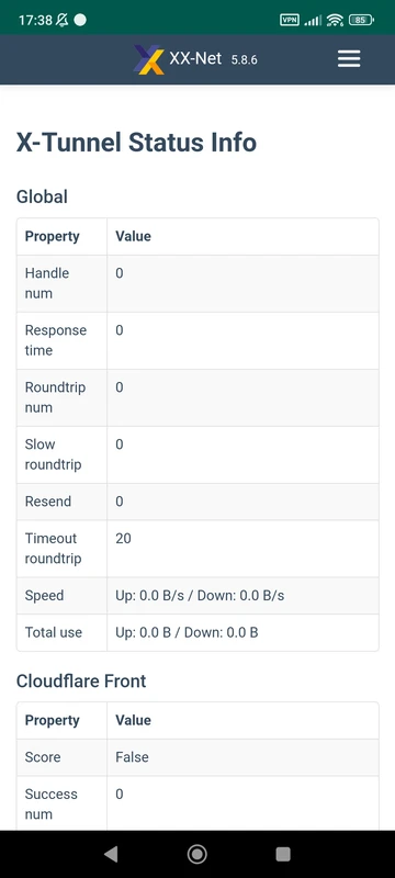 XX-Net dashboard interface on Windows