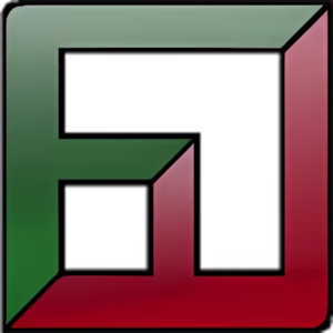 FileVoyager logo with dual-panel file manager design.