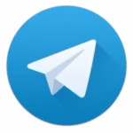 Telegram official logo with white paper plane on blue background