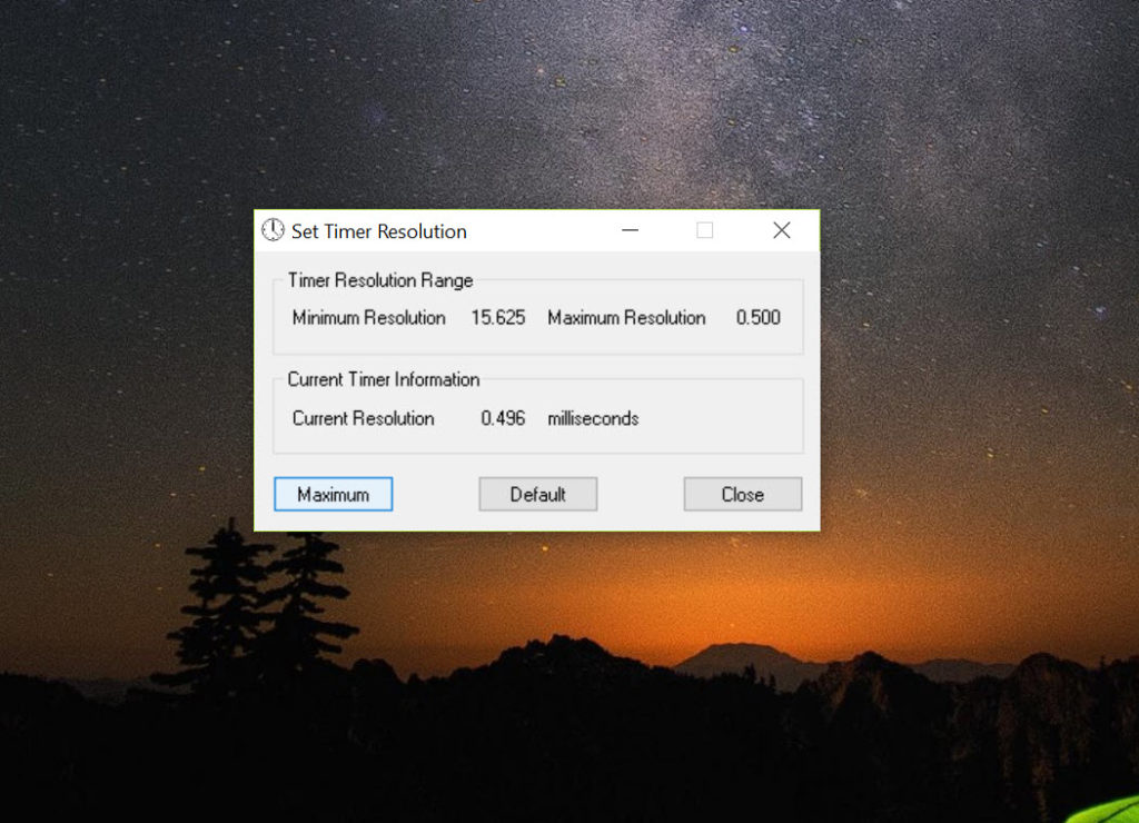 Restoring default system timer settings