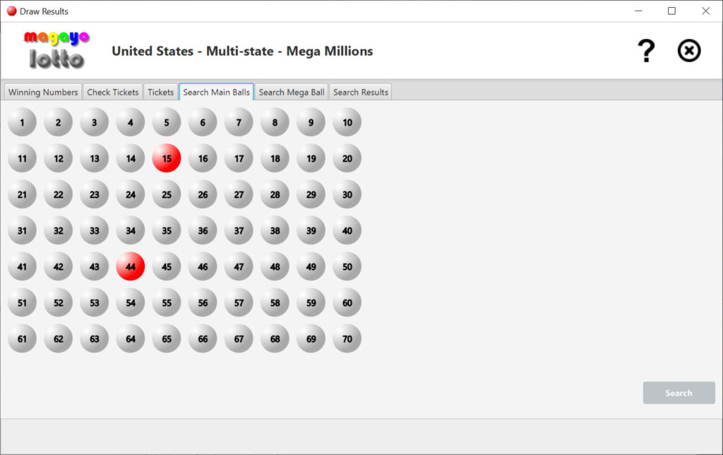 Magayo Lotto interface with frequency statistics and charts