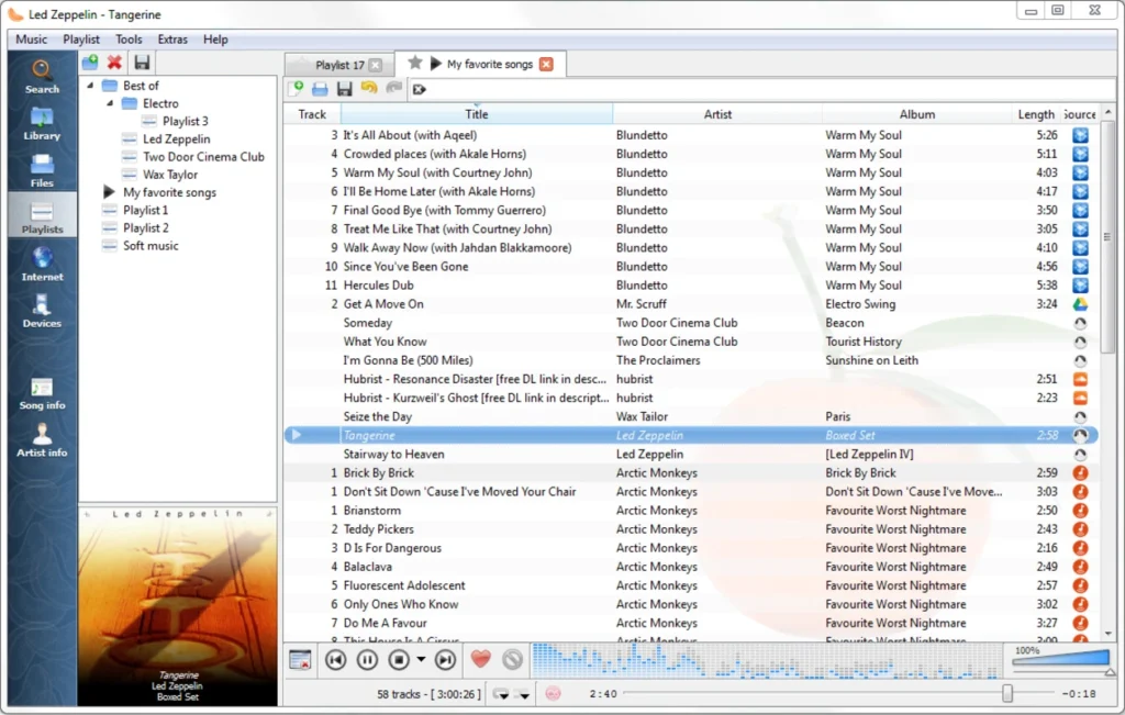 Music Player internet radio and streaming services