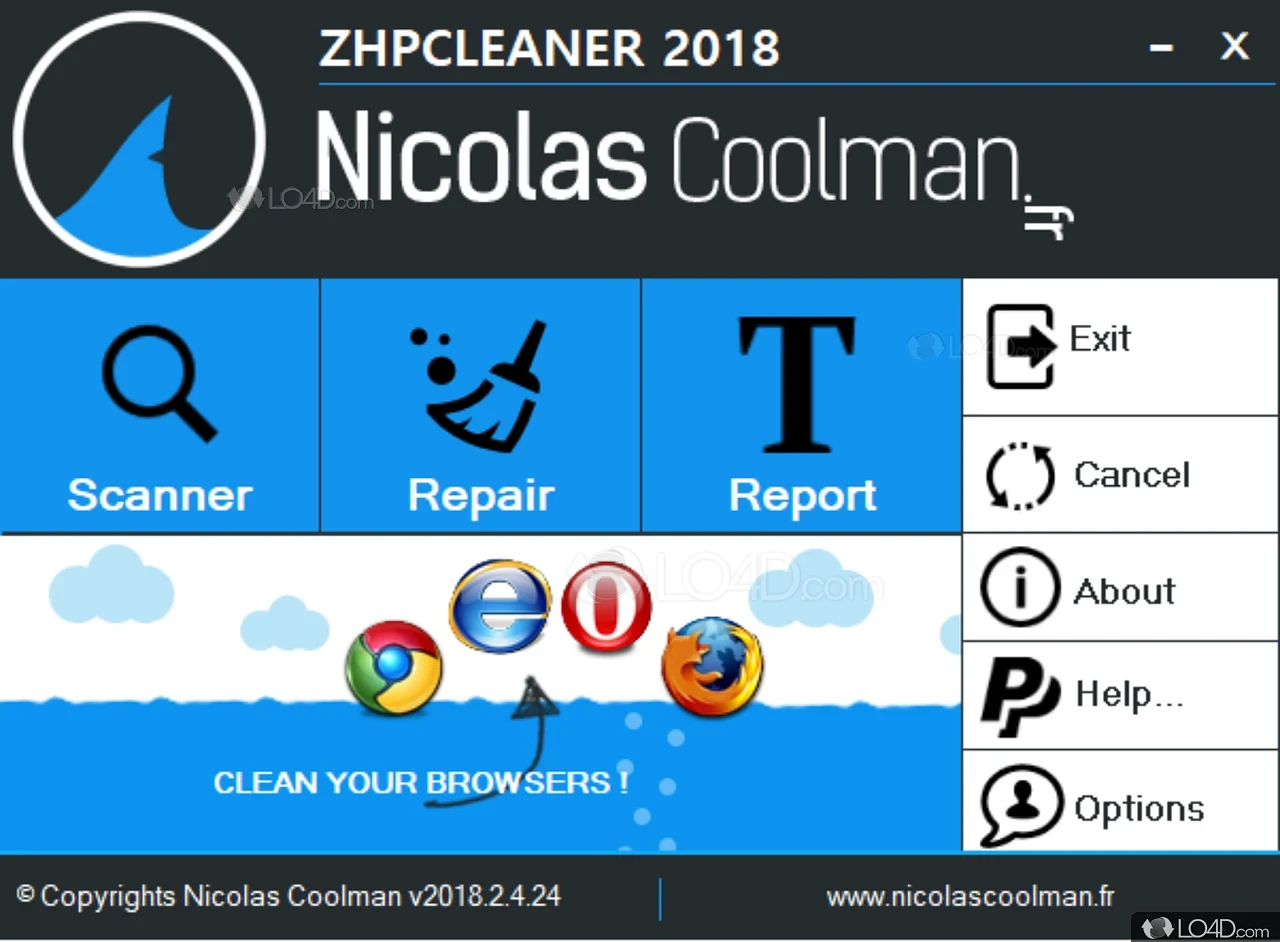 Cleaner scanning system for adware and hijackers