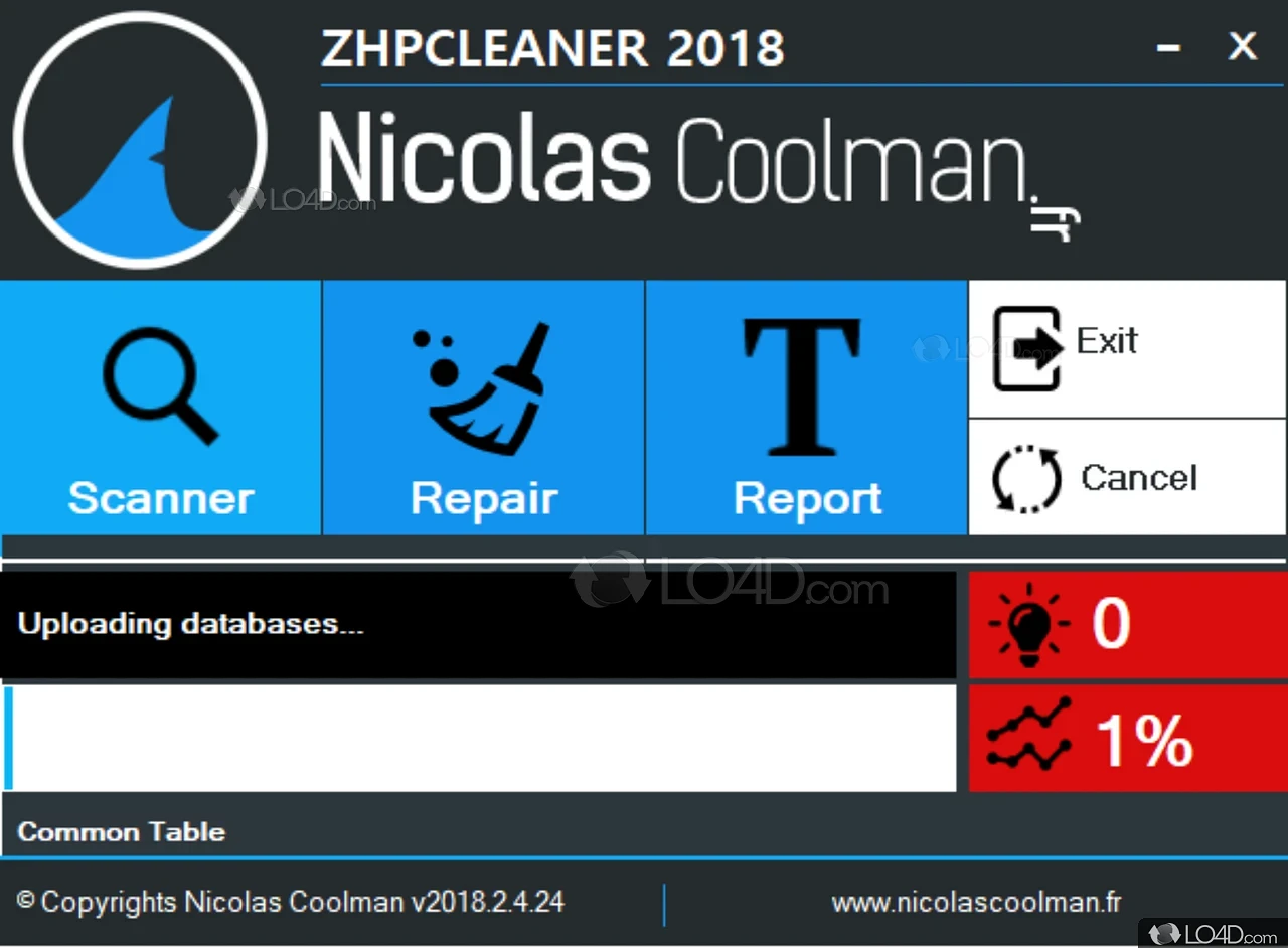 ZHP Cleaner main dashboard interface