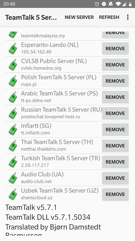 TeamTalk main interface with chat and voice channels