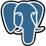 PostgreSQL logo with database