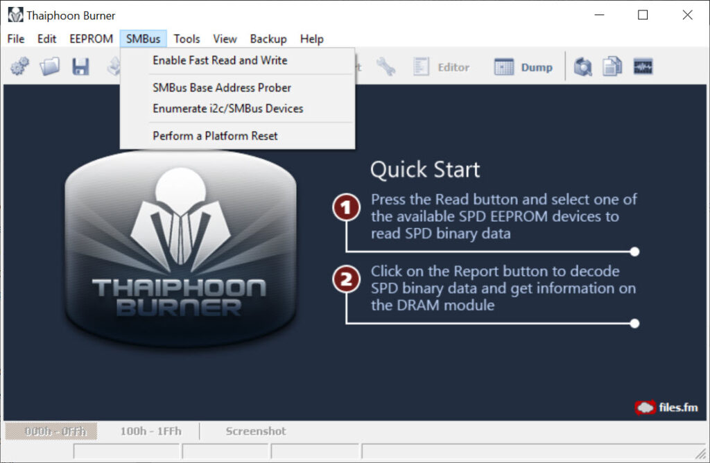Thaiphoon Burner main dashboard showing SPD memory information