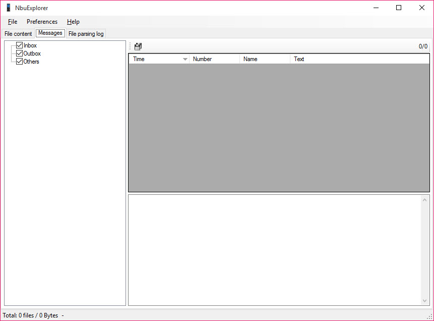 NbuExplorer file browser showing calendar entries bookmarks and media files from Nokia backup