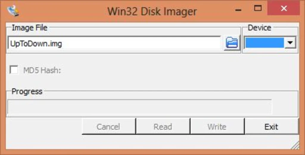 Win32 Disk Imager writing IMG file to USB drive